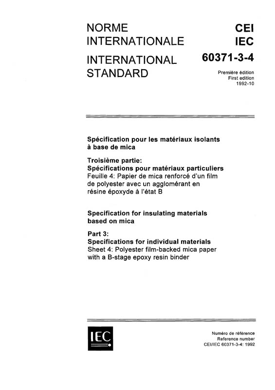 Cover IEC 60371-3-4:1992